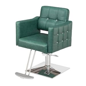 Faux Leather Seat Swivel Salon Chair in Green