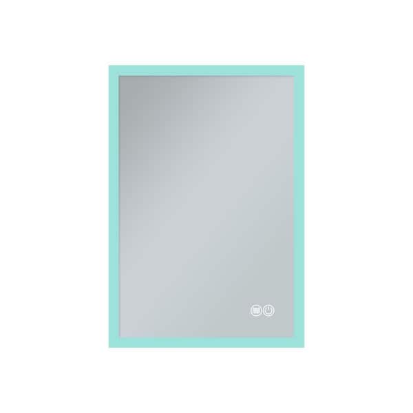taholi 24 in. W x 32 in. H Small Rectangular Frameless Vertical and Horizontal Led Light Anti-Fog Wall Bathroom Vanity Mirror