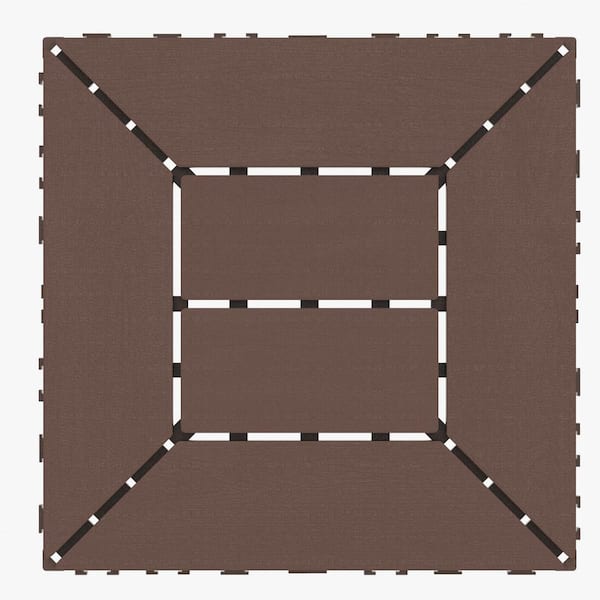 Tidoin Outdoor 1 ft. x 1 ft. Composite Deck Tile in Brown (44 Per Box)