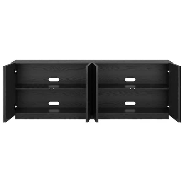 Meyer&Cross Morse 68 in. Black Grain TV Stand Fits TV's up to 75