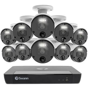Master NVR-8580 16-Channel 4K 2TB NVR Surveillance System with 10 Wired Indoor/Outdoor Bullet Security Cameras