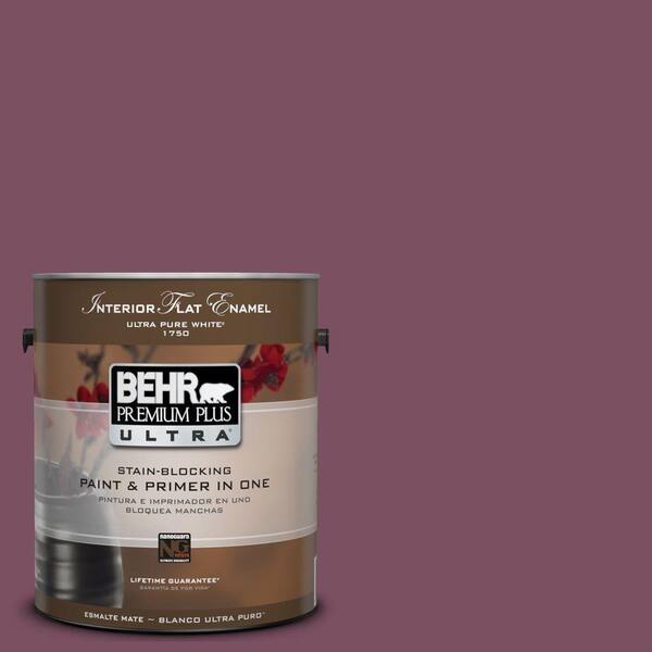 BEHR Premium Plus Ultra 1-gal. #UL100-20 Classic Berry Interior Flat Enamel Paint-DISCONTINUED