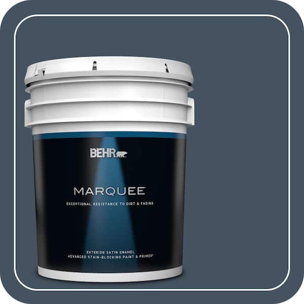 BEHR MARQUEE 5 gal. #ECC-30-3 Night Tide Satin Enamel Exterior Paint & Primer