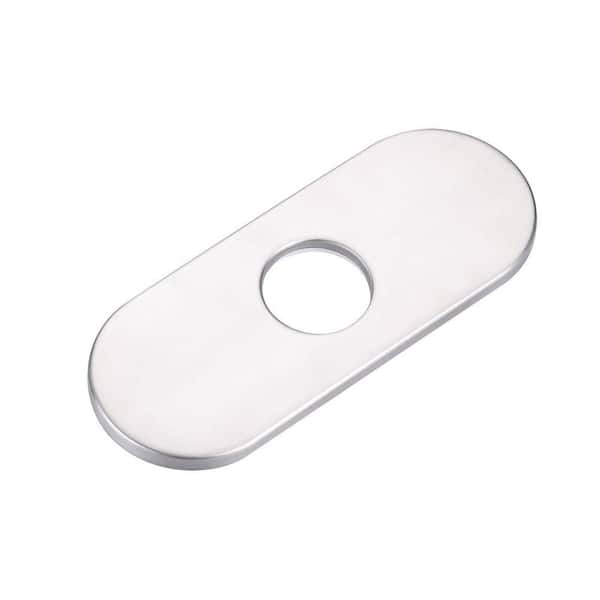 6.3 in. x 2.44 in. x 0.7 in. Stainless Steel Kitchen Sink Faucet Hole Cover Deck Plate in Brushed Nickel (1 Pack）