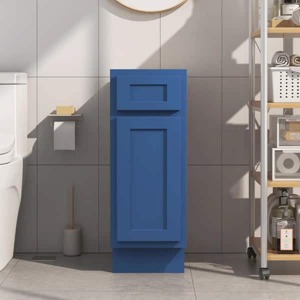 Vanity Art 12 in. W x 21 in. D x 32.5 in. H 1-Drawer Bath Vanity Cabinet without Top in Blue