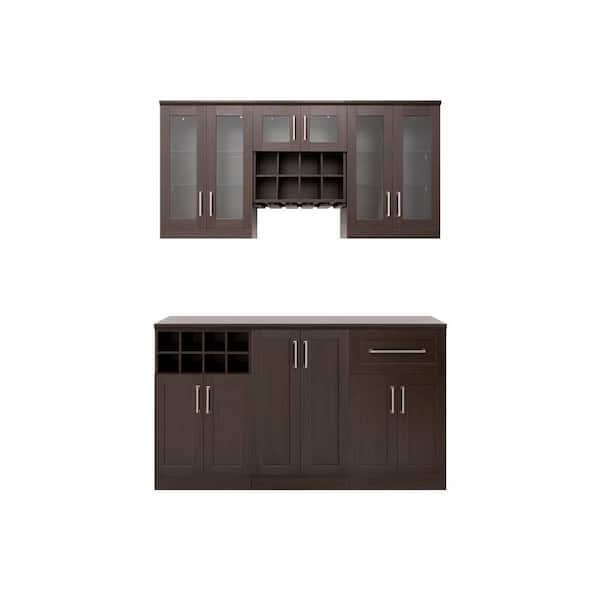 NewAge Products Home Bar 21 in. Espresso Set (7Piece) 61296