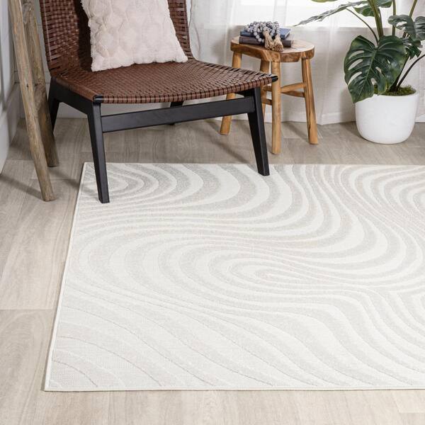 8' X 11' Ivory Abstract Indoor Outdoor Area Rug 8' X 11' Ivory Abstract Indoor Outdoor Area Rug