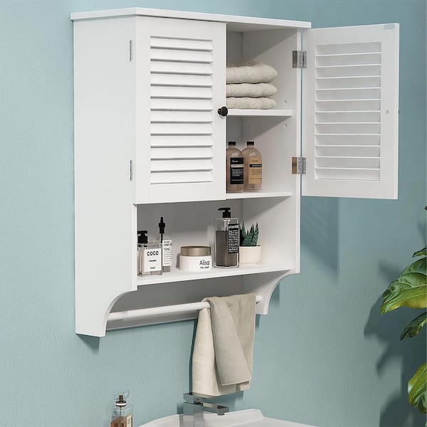 23.6 in. W x 29.5 in. H Rectangular White MDF Surface Mount Medicine Cabinet without Mirror