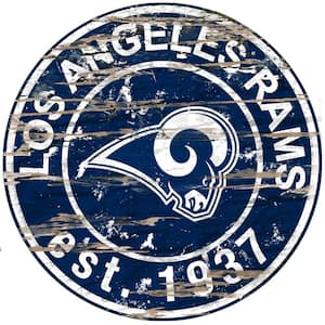 24" NFL Los Angeles Rams Round Distressed Sign