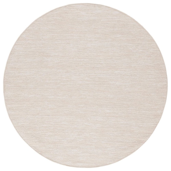 Montauk 6 ft. x 6 ft. Ivory Modern Solid Round Area Rug