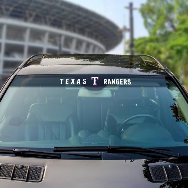 FANMATS Texas Rangers Sun Stripe 3.25 in. x 34 in. Windshield