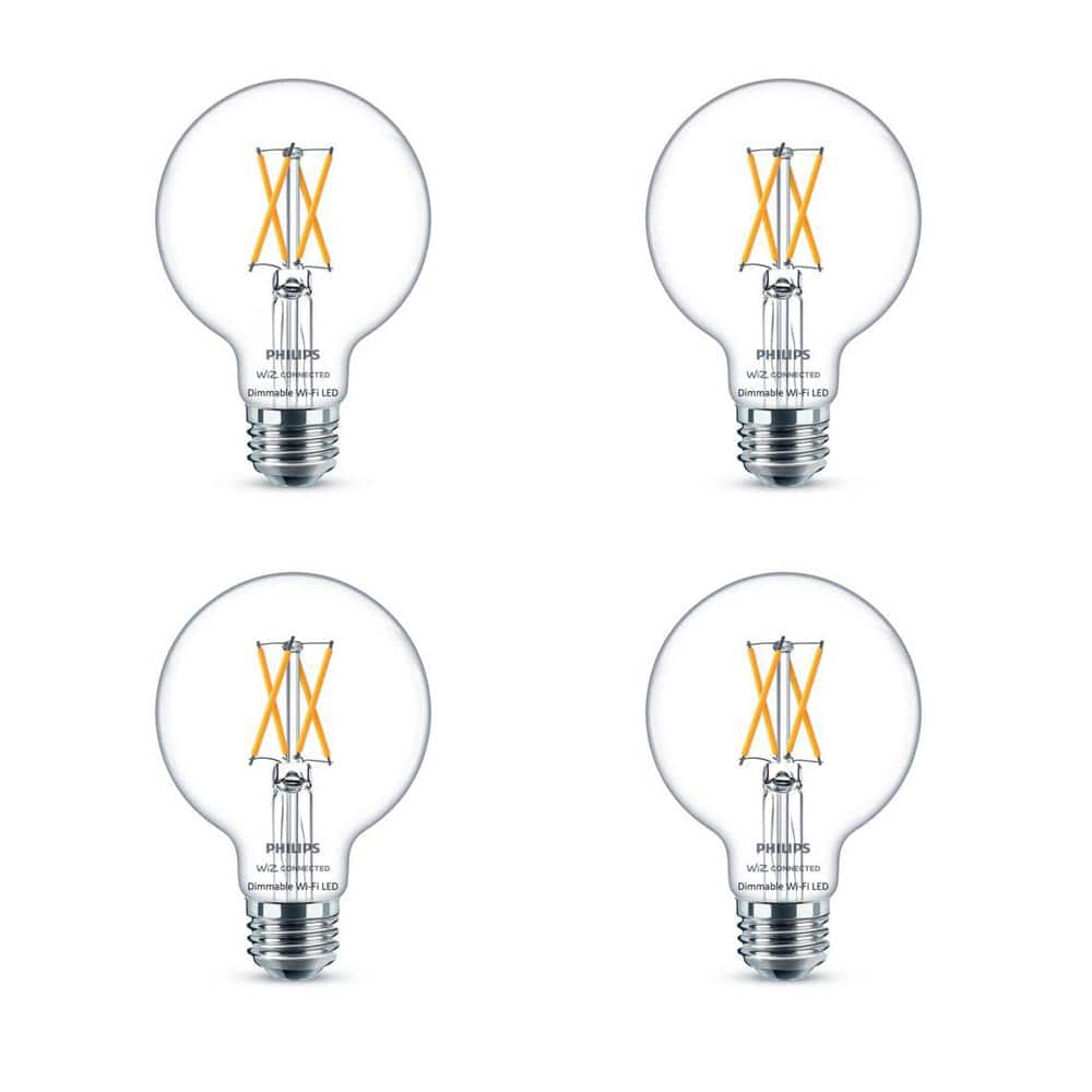 Philips Soft White G25 LED 40-Watt Equivalent Dimmable Smart Wi-Fi Wiz Connected Wireless Light Bulb (4-Pack)