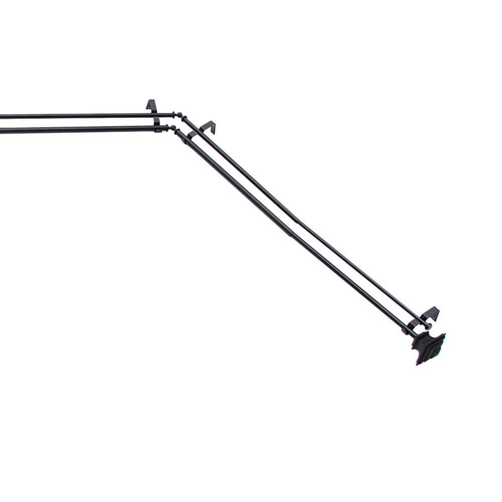 Kenney Mission 78 in. 144 in. Adjustable Double Bay Window Curtain