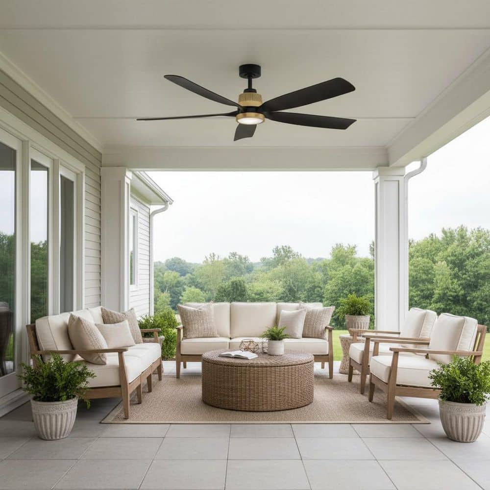 Bodin 64.0 in. Indoor/Outdoor Integrated LED Heritage Brass Ceiling Fan with Remote Control price history on PriceWatchPro