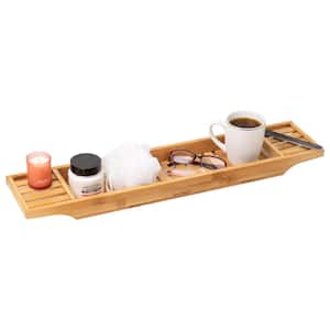 Bathtub Tray Shower Caddy 27.5 in. L x 5.75 in. Wx 1.75 in. H Brown