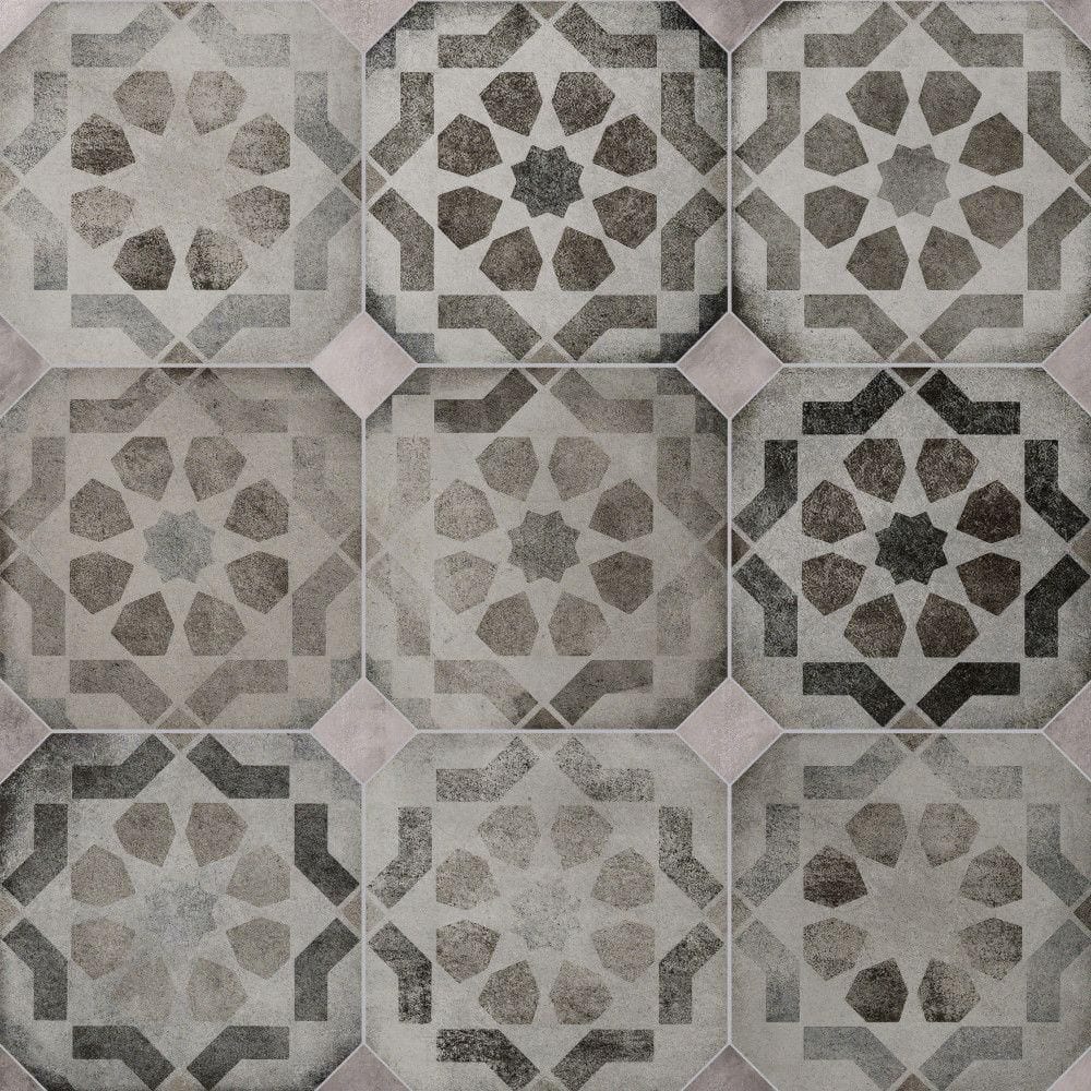 Laverton Octagon Deco Sombra with Taco Gris 8 in. x 8 in. Porcelain Floor and Wall Tile (11.25 sq. ft. /Case) price history on PriceWatchPro