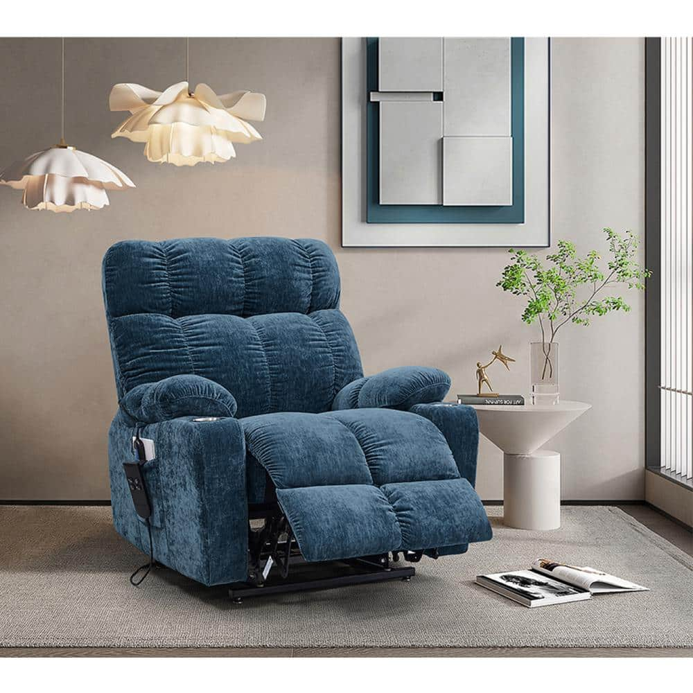 Noble House Pearli 180° Lay Flat Motorized Power Lift Velvet Recliner ...