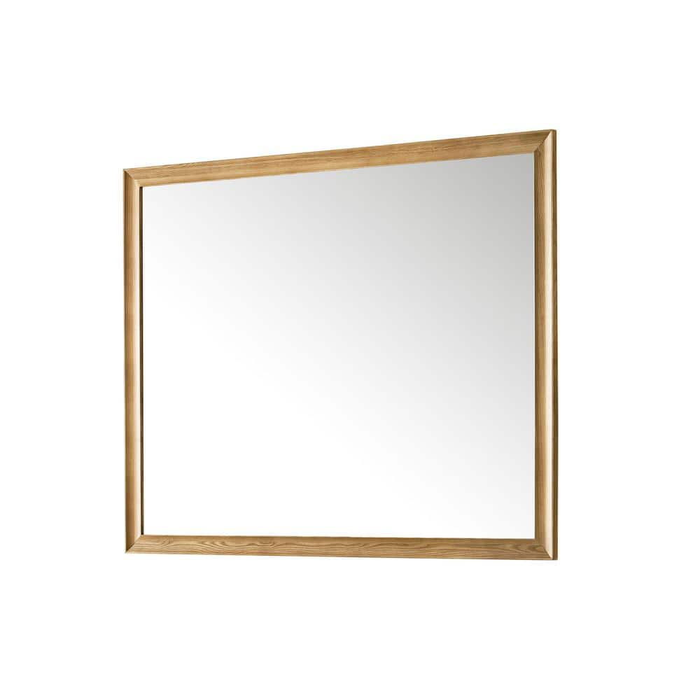 Glenbrooke Light Natural Oak 40"x48" Rectangular Wood Vanity Mirror