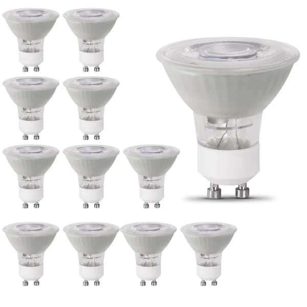 Feit Electric 50-Watt Equivalent MR16 GU10 Track Lighting 90+ CRI Frosted Flood Light Bulb in Daylight 5000K (12-Pack) BPMR16IFGU50950CA3/4 - The Home Depot
