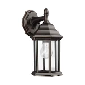 Sevier 1-Light Antique Bronze Outdoor 12.5 in. Wall Lantern Sconce