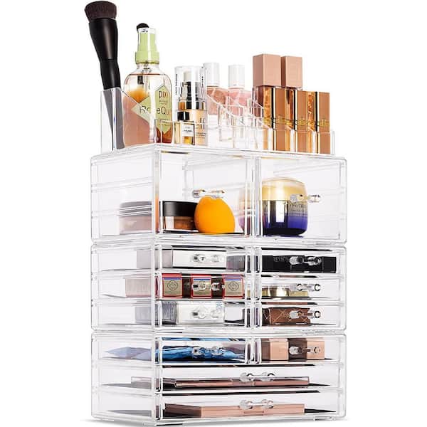 Detachable 4-Piece Set Cosmetic Organizer Clear