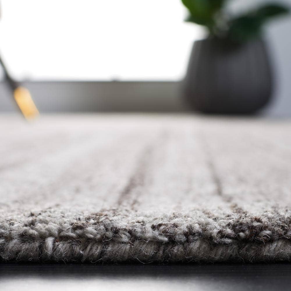 Gray Abstract Hand-Tufted Wool Area Rug 4'x6'
