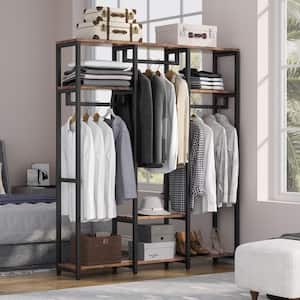 Brown Wood Clothes Rack 59.05 in. W x 72.04 in. H