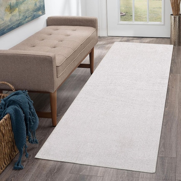 Modern Solid Rug Machine Washable Rug Low Pile Floor Cover Anti-stain Non-slip for Bedroom Hallway Beige，2X6ft