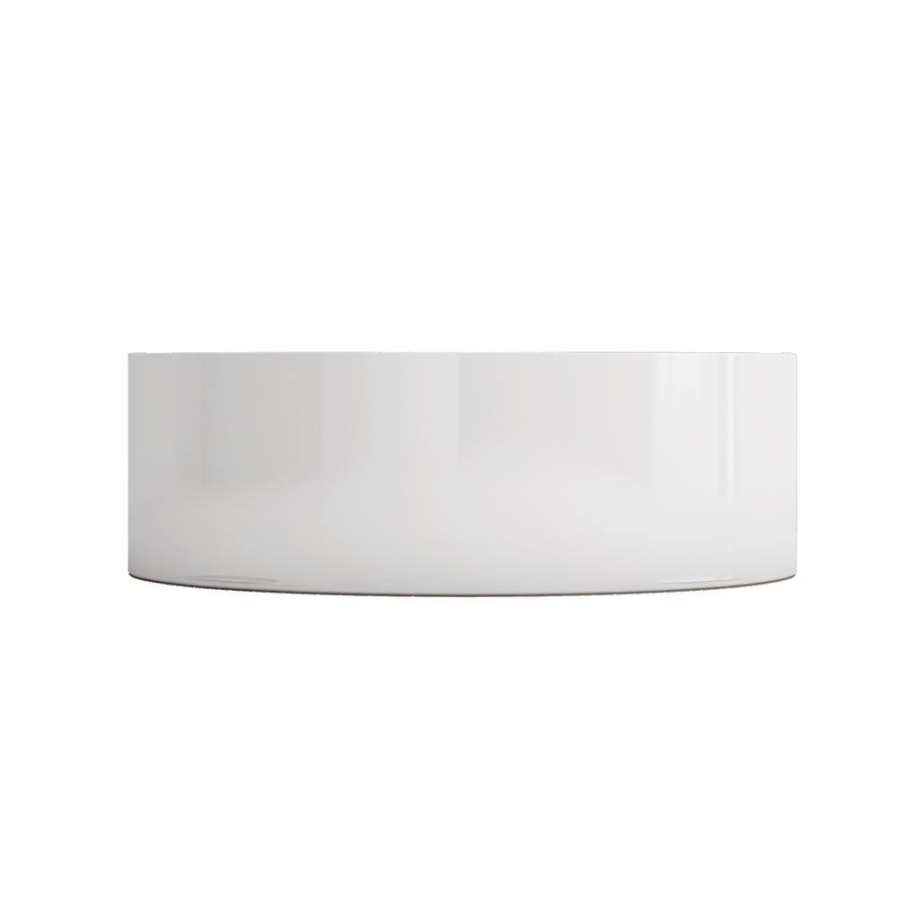 Altair 18.3'' White Ceramic Circular Bathroom Sink with Overflow