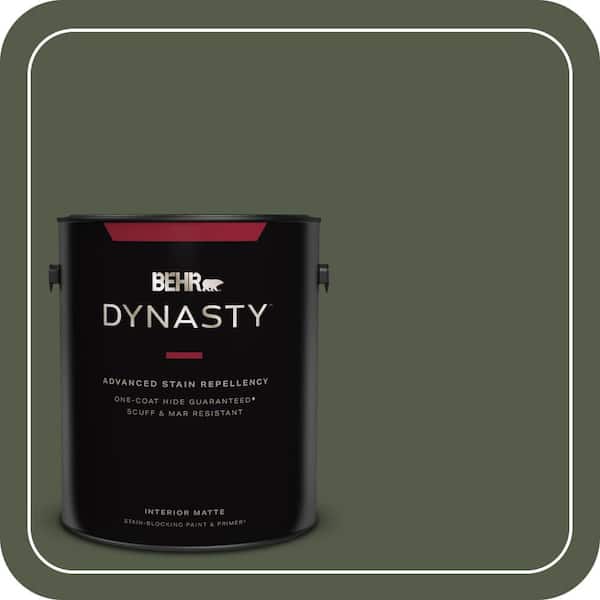 BEHR DYNASTY 1 gal. #430F-7 Windsor Moss Matte Interior Stain-Blocking Paint & Primer
