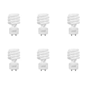 100-Watt Equivalent T3 Spiral Non-Dimmable GU24 Base CFL Compact Fluorescent Light Bulb, Soft White 2700K (6-Pack)