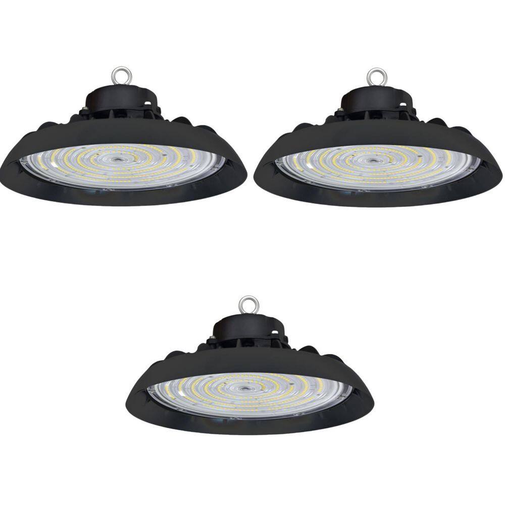 12 in. 600-Watt Equivalent Integrated LED Black UFO High Bay Light 5000K Daylight White Dimmable (3Pieces） price history on PriceWatchPro