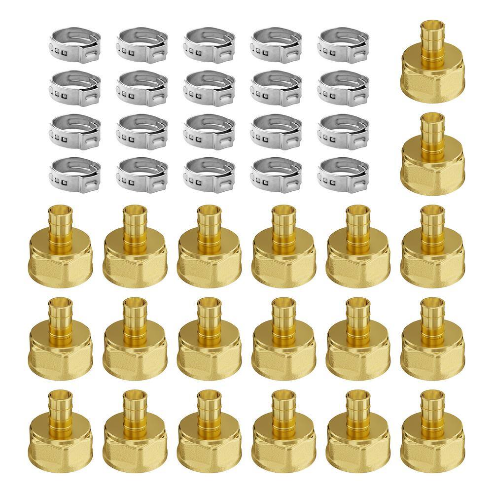 Pipe Fittings 1/2 in. 20-Piece Brass Pipe Fittings Clamp-style 1/2 NPT Internal Thread Pipe Connector Brass Air Fittings price history on PriceWatchPro
