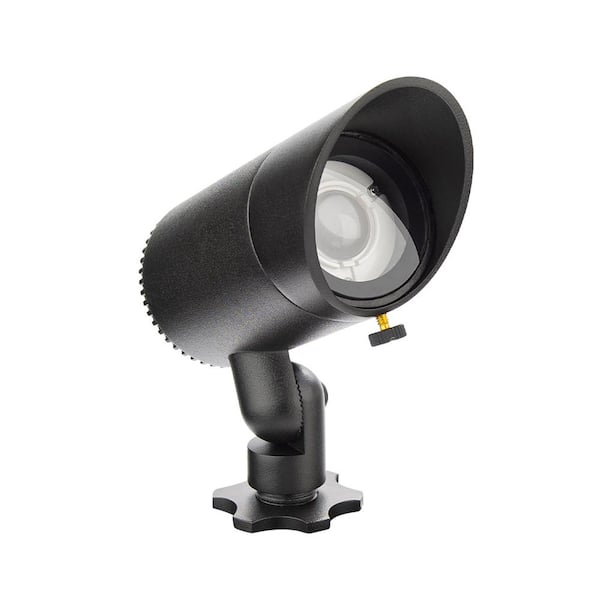 WAC LIMITED 475 Interbeam Lumens Black Low-Voltage 12-Volt Intergraded LED Outdoor Spotlight with IP66 Rating 3000K Color Temp