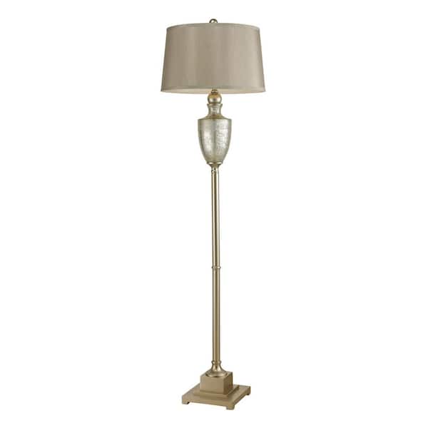 Titan Lighting Elmira 63 In Antique Mercury Glass With Silver Accents Floor Lamp Tn 999608 The Home Depot Antique Mercury Glass, Mercury Glass Floor Lamp