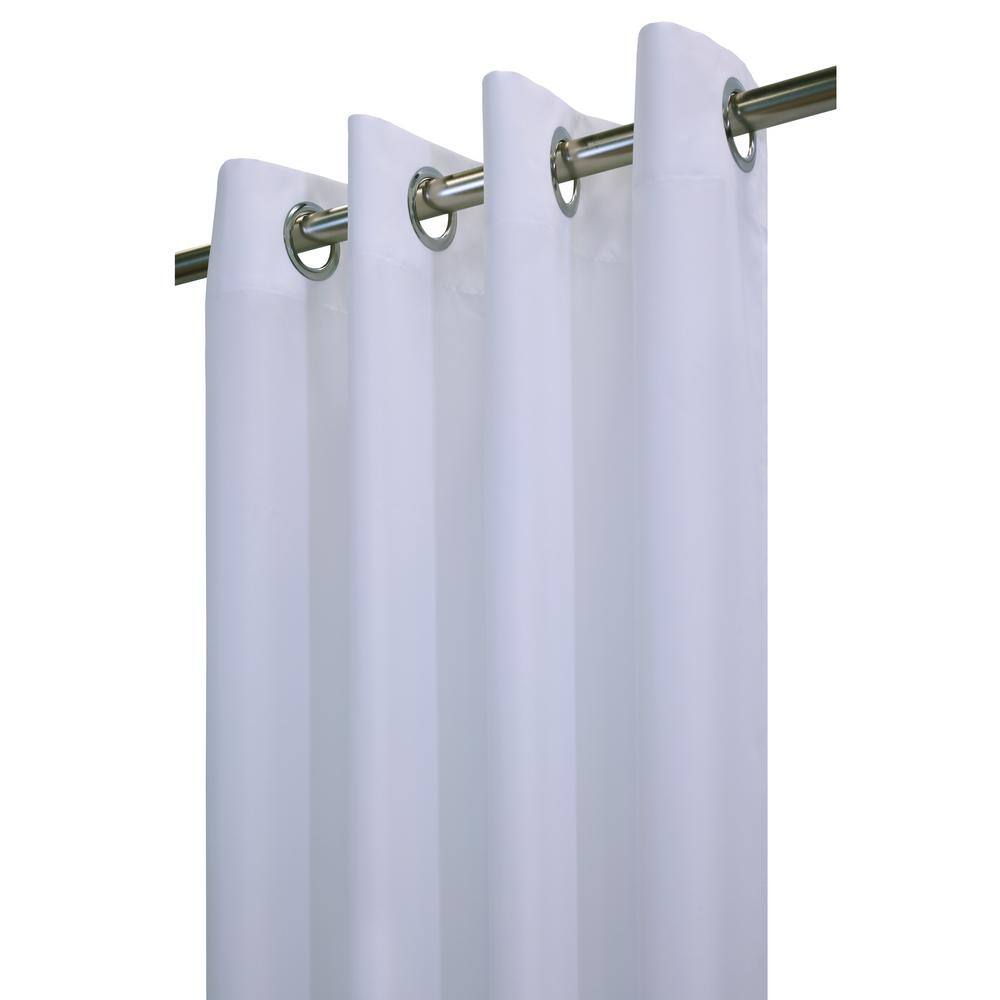 White Polyester Light-Filtering Grommet Outdoor Curtain Panels