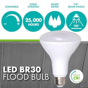 65-Watt Equivalent BR30 Dimmable LED Light Bulb, 2700K Soft White, 24-pack