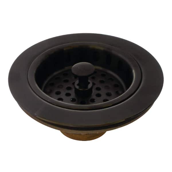 Made To Match 4.5 in. W Brass Kitchen Sink Basket Strainer in Oil Rubbed Bronze
