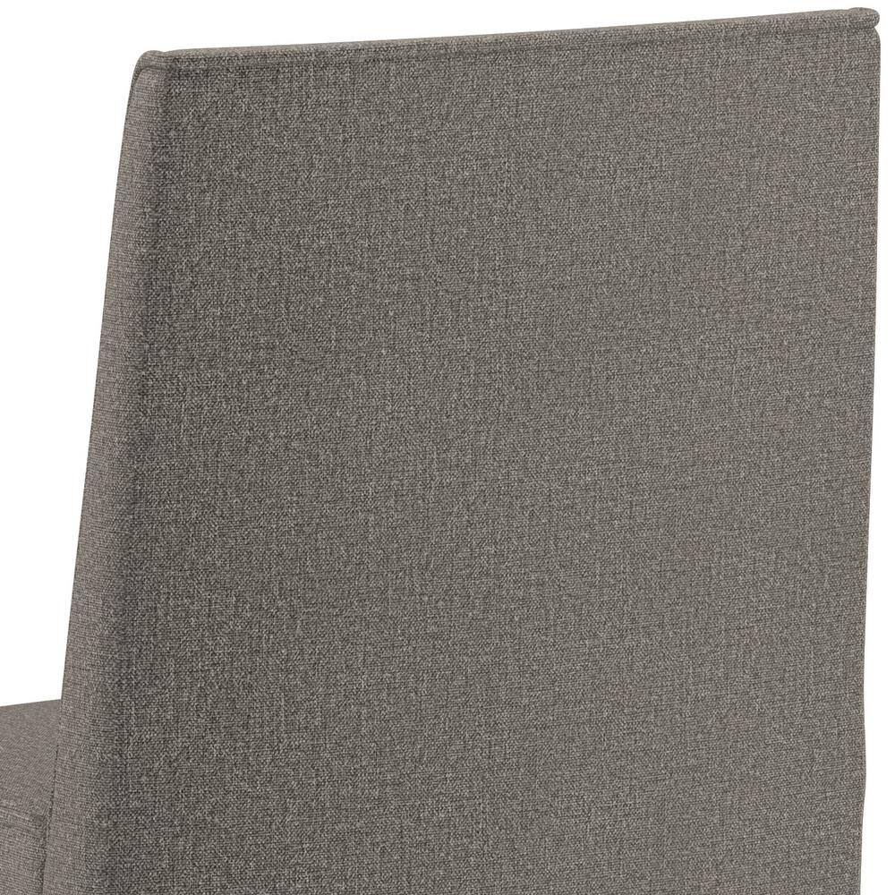 Elegant Taupe Rubberwood Upholstered High-Back Side Chair