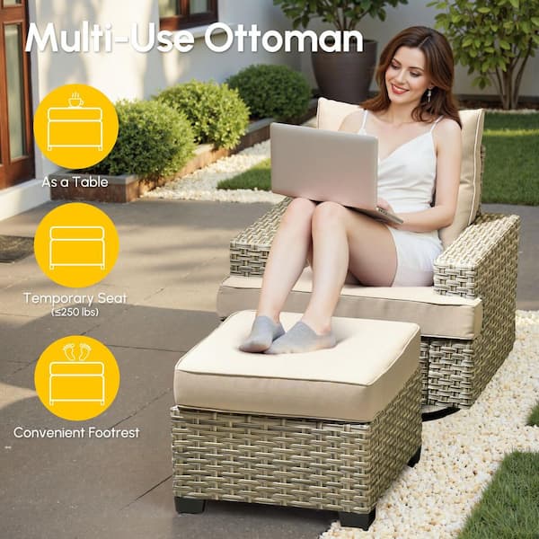 HOOOWOOO Kelleys 9-Piece Wicker Outdoor Patio Conversation