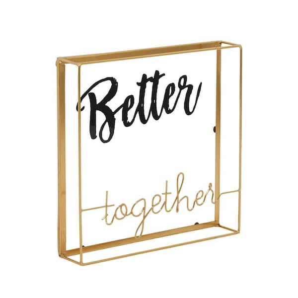 Litton Lane Gold Contemporary Metal Decorative Signs