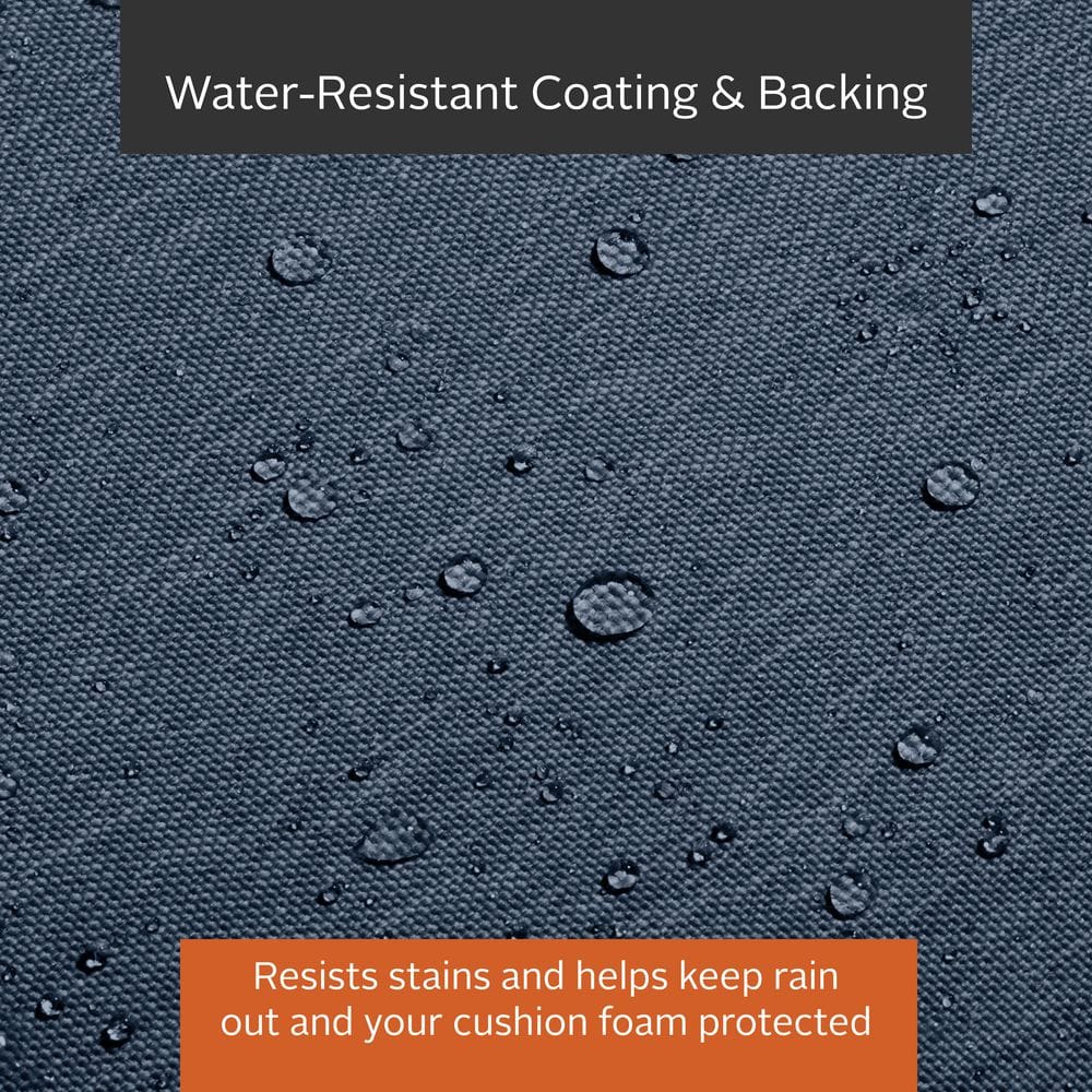 Heather Indigo Blue Water-Resistant Outdoor Bench Cushion