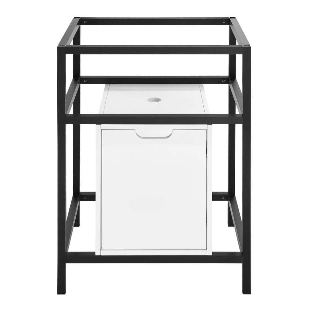 Ivy 24" Black and White Freestanding Bathroom Vanity Cabinet