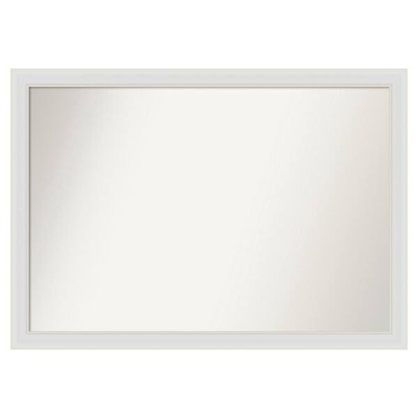 Amanti Art Flair Soft White Narrow 48 in. x 34 in. Custom Non-Beveled Satin Recyled Polystyrene Bathroom Vanity Wall Mirror