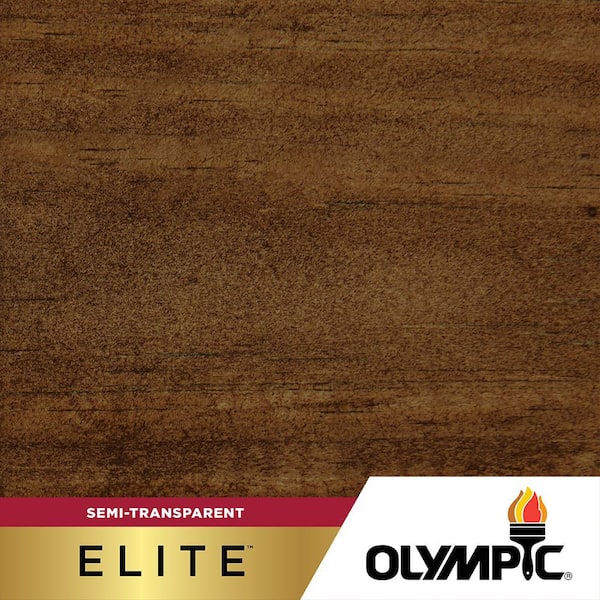 Olympic Elite 1 Gal. Dark Bark EST6 Semi-Transparent Exterior Wood Stain and Sealant in One