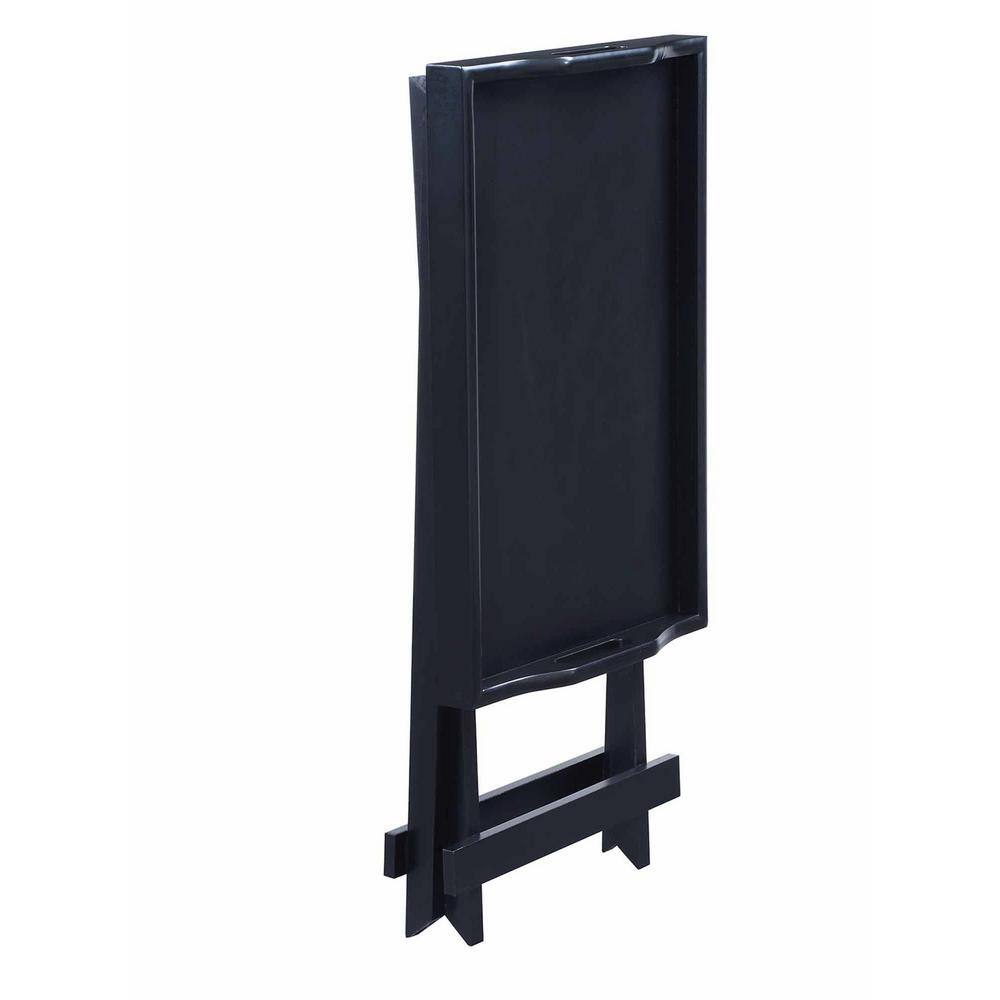 Designs2Go Sleek Black Folding Tray Table with Easy-Fold Legs