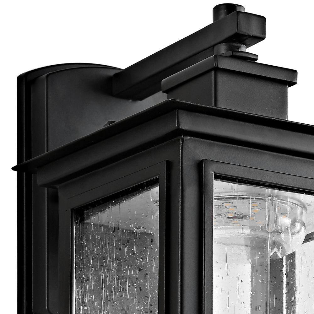 Elegant Bronze Rectangular Outdoor Wall Lantern with Seeded Glass