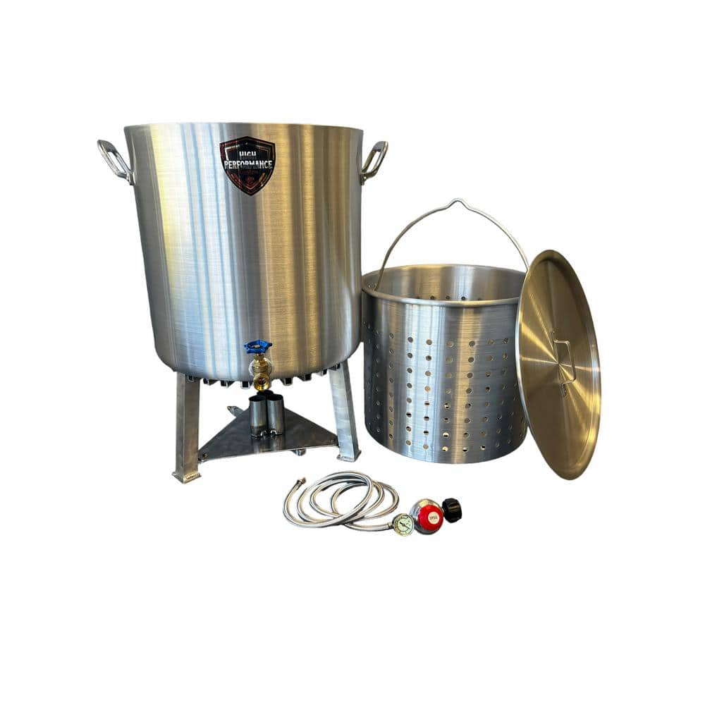 100 qt. Powered Seafood/Crawfish Boiler -  HIGH PERFORMANCE COOKERS, PW100-BTJ-VLV075