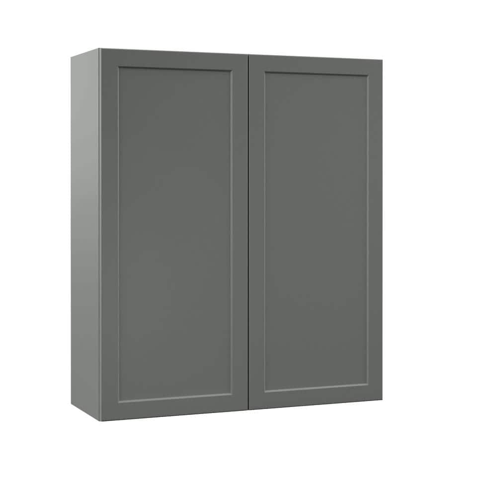 Hampton Bay Designer Series Melvern Storm Gray Shaker Assembled Wall Kitchen Cabinet 36 In X 