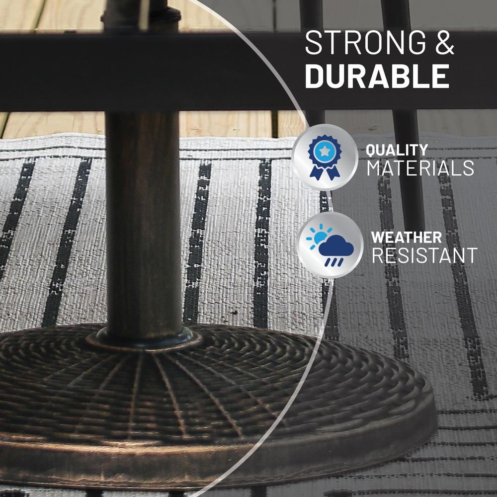 Bronze Wicker Pattern Plastic Patio Umbrella Base, 22lb